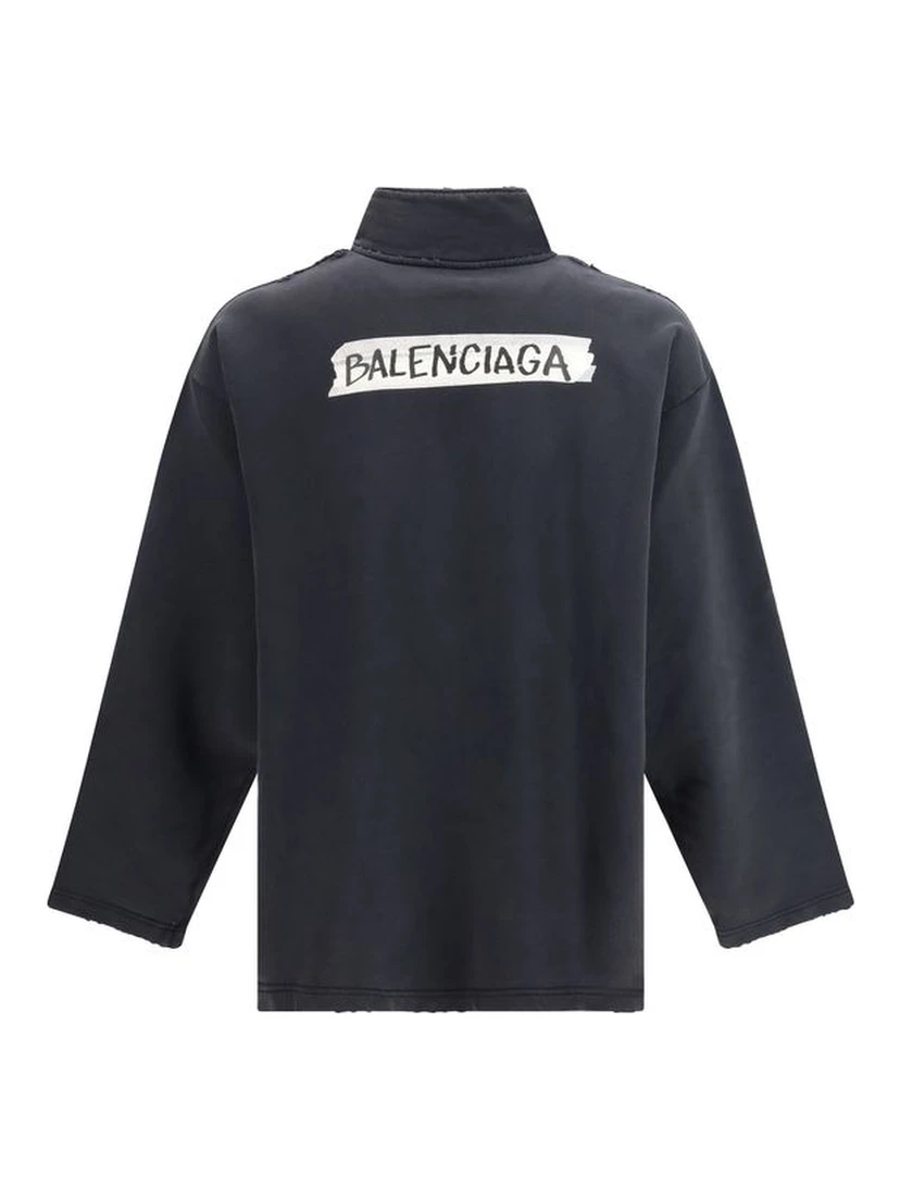 Black Cotton Sweatshirt