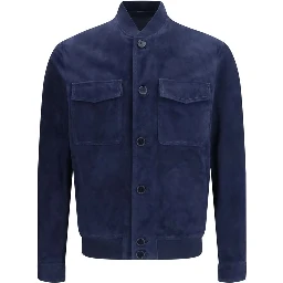 Blue Calf Leather Bos Taurus Shell Jacket