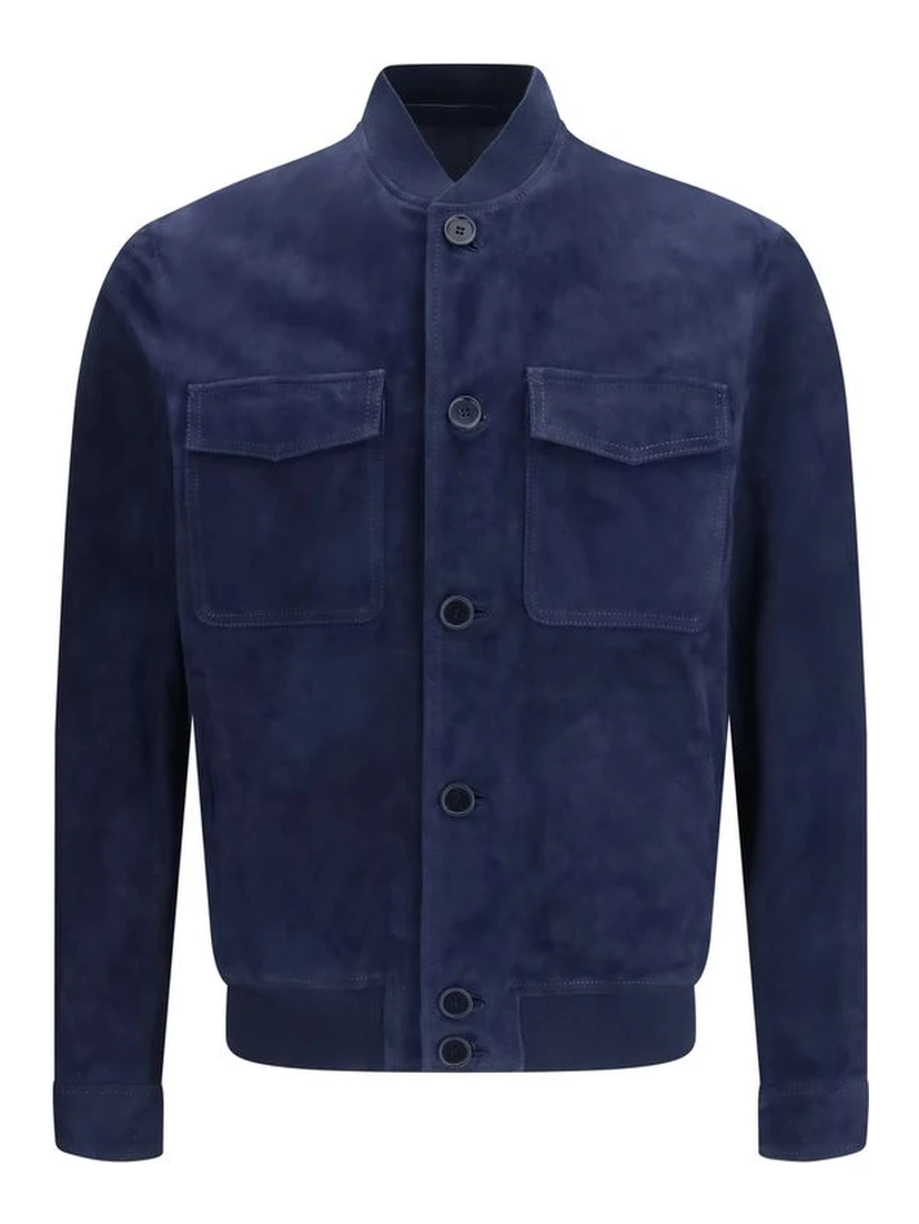 Blue Calf Leather Bos Taurus Shell Jacket