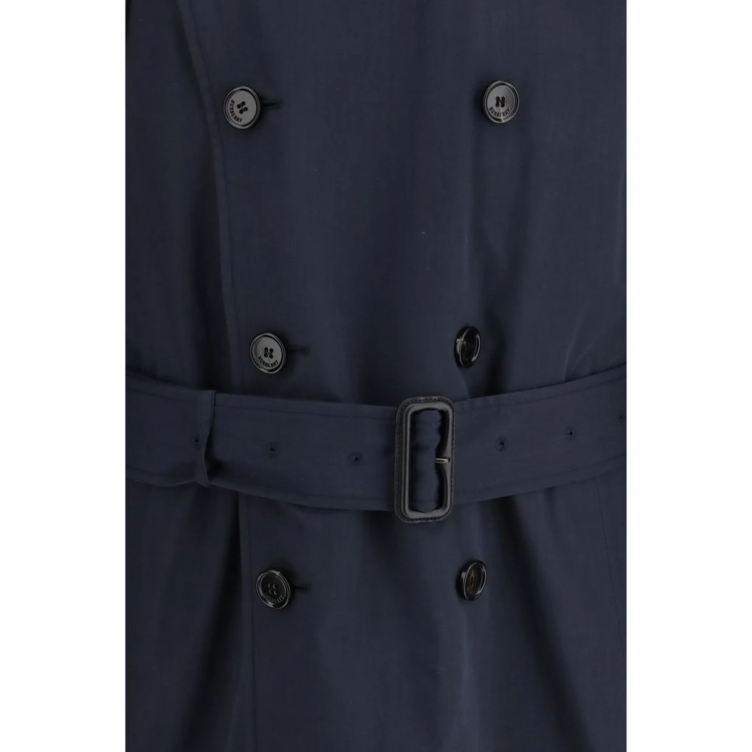 Blue Polyester Trench Coat
