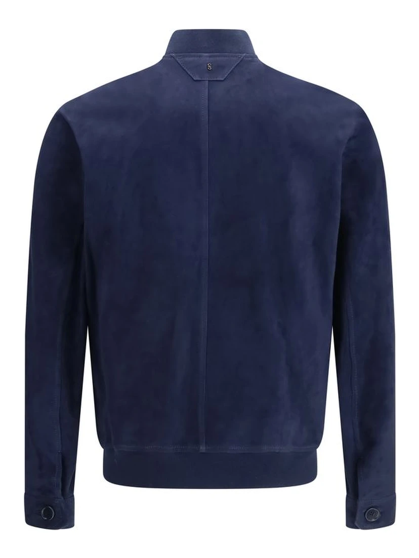 Blue Calf Leather Bos Taurus Shell Jacket