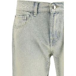 Beige Cotton Bootcut Jeans