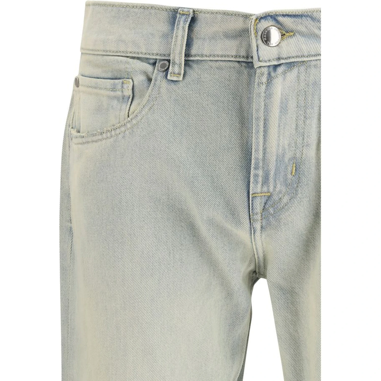 Beige Cotton Bootcut Jeans