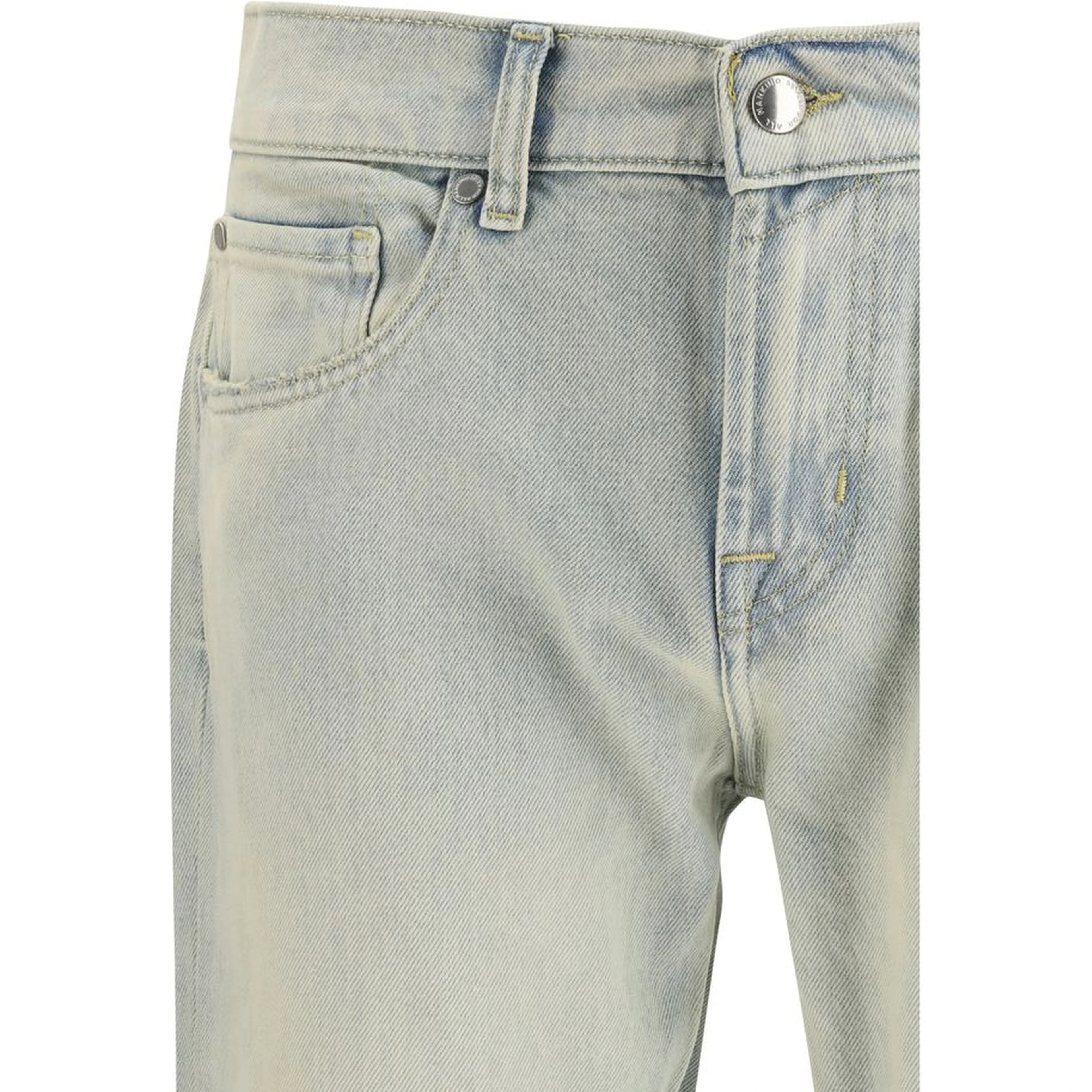 Beige Cotton Bootcut Jeans