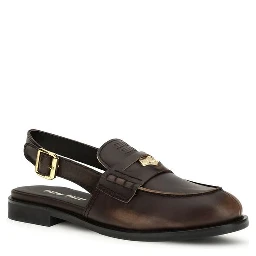 Brown Calf Leather Bos Taurus Slip-On Loafers