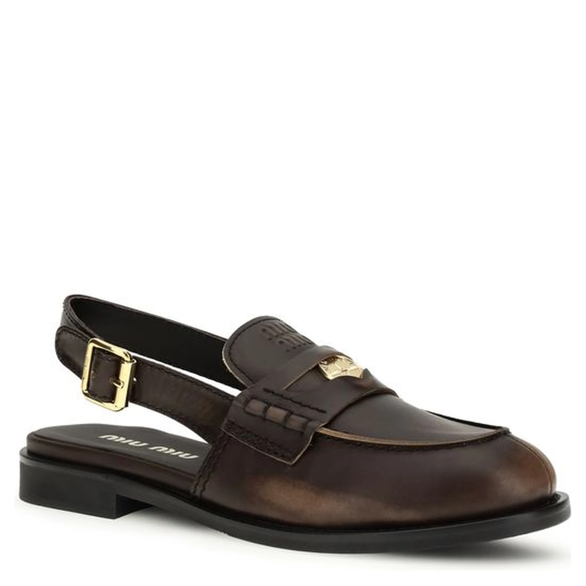 Brown Calf Leather Bos Taurus Slip-On Loafers
