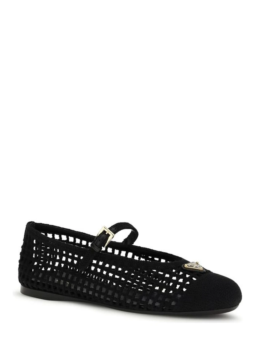 Black Cotton Ballet Flats