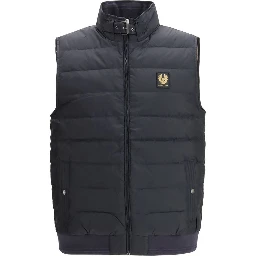 Blue Recycled Polyamide Sleveless Jacket