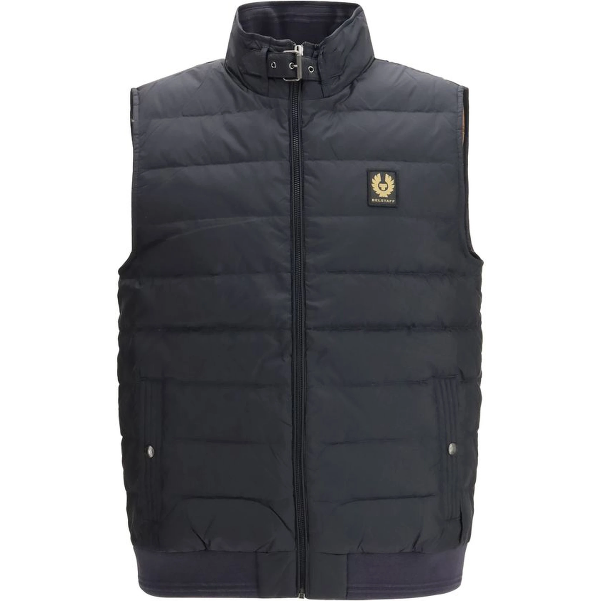 Blue Recycled Polyamide Sleveless Jacket