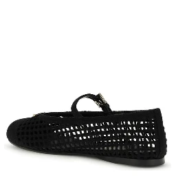 Black Cotton Ballet Flats