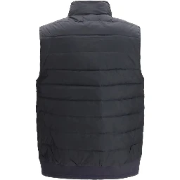 Blue Recycled Polyamide Sleveless Jacket