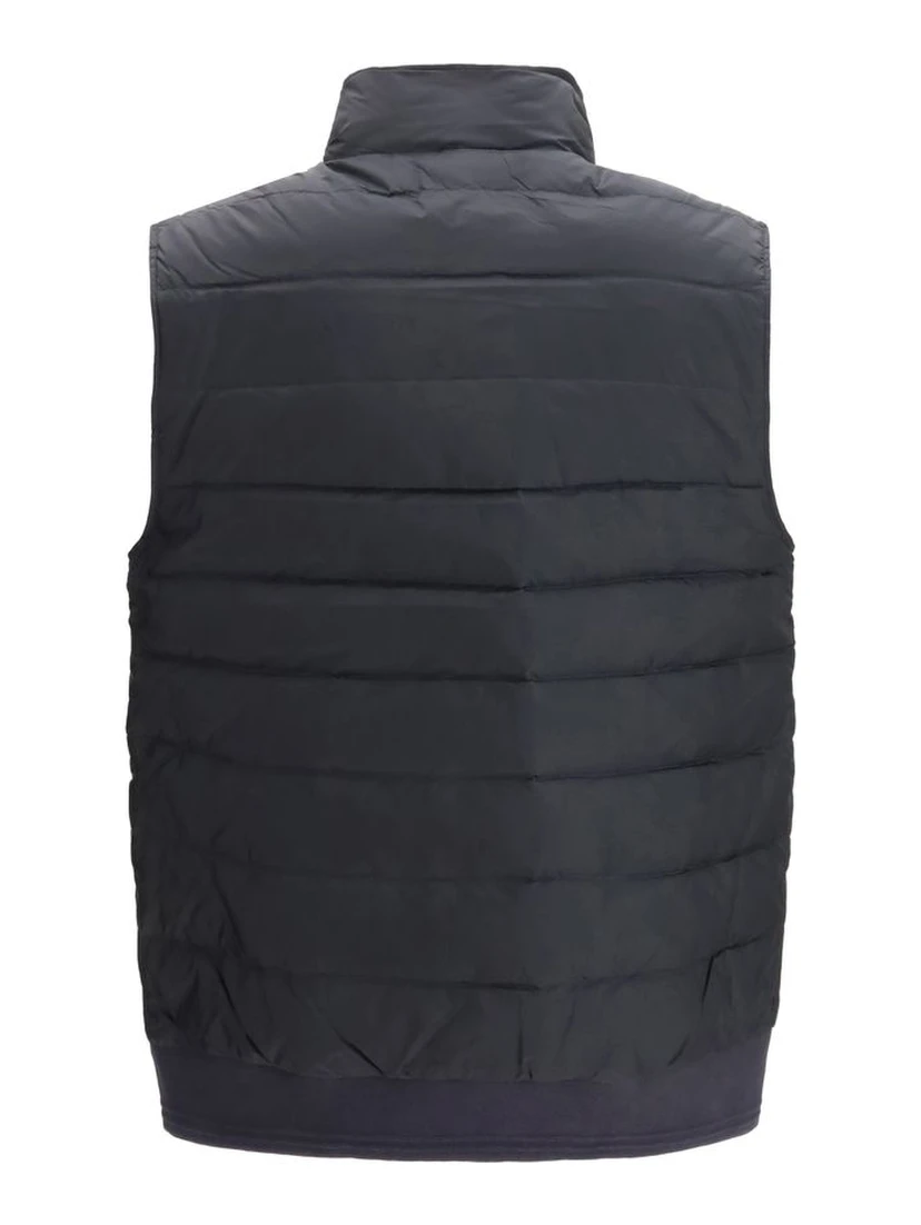 Blue Recycled Polyamide Sleveless Jacket