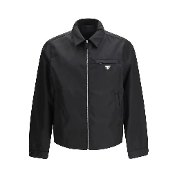 Black Recycled Polyamide Full-Length Jacket