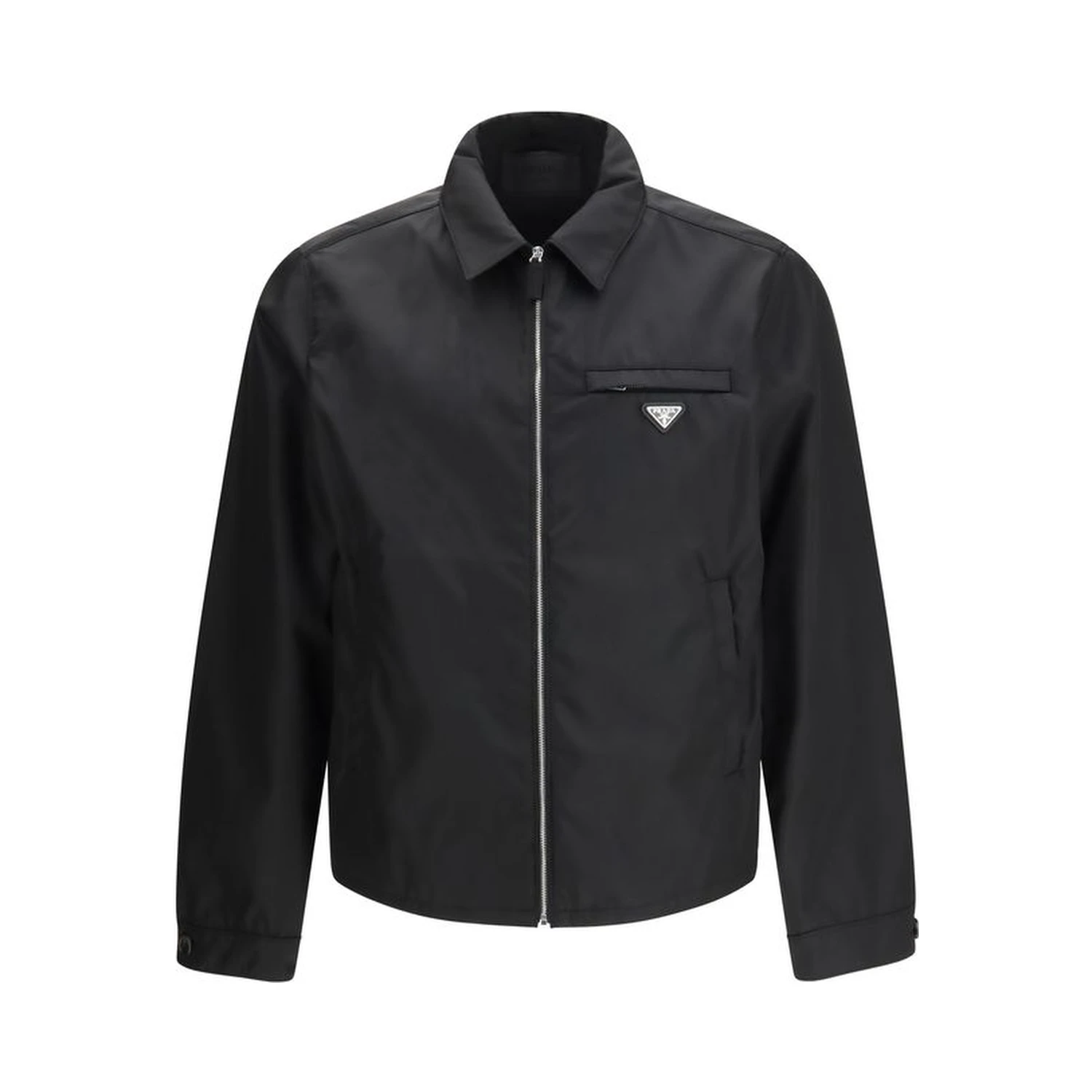 Black Recycled Polyamide Full-Length Jacket
