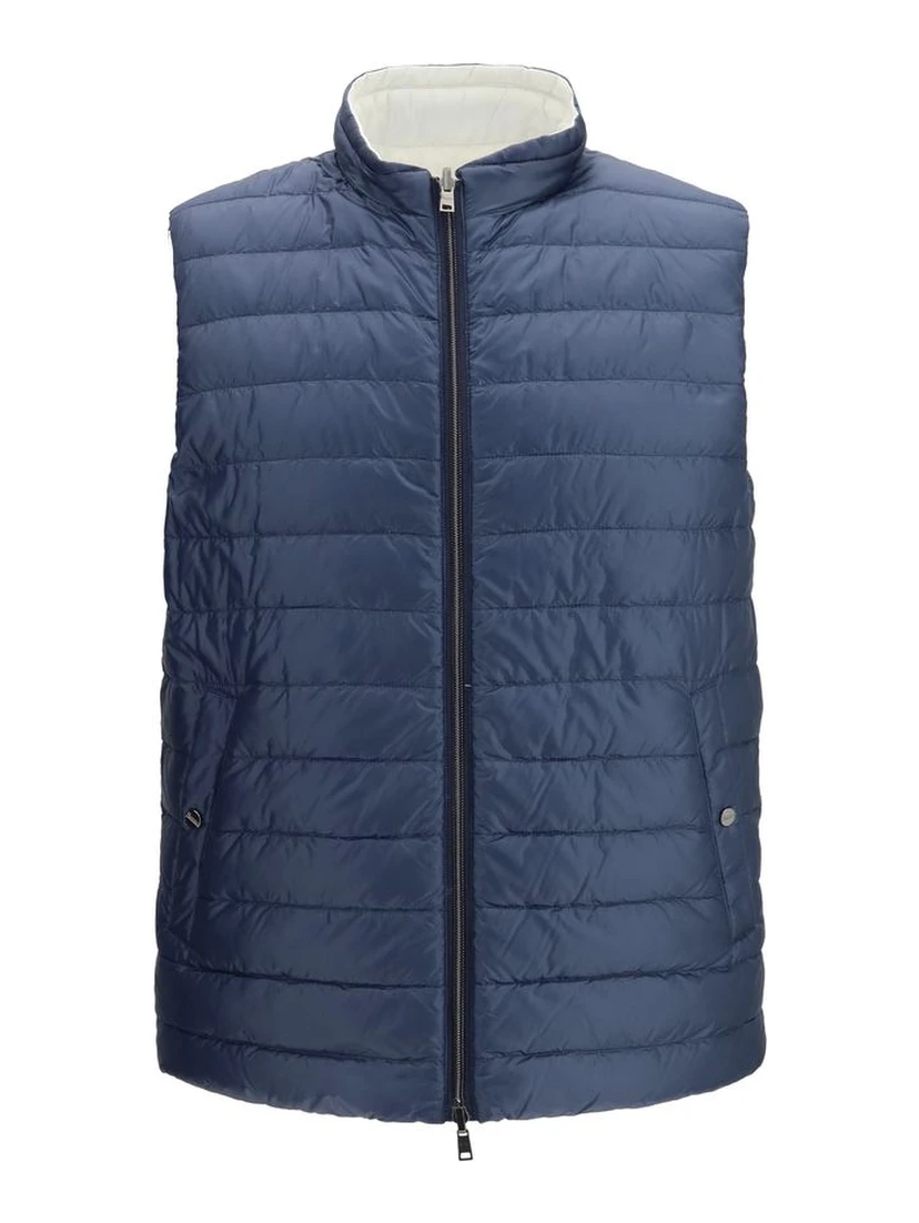White Polyamide Sleveless Jacket
