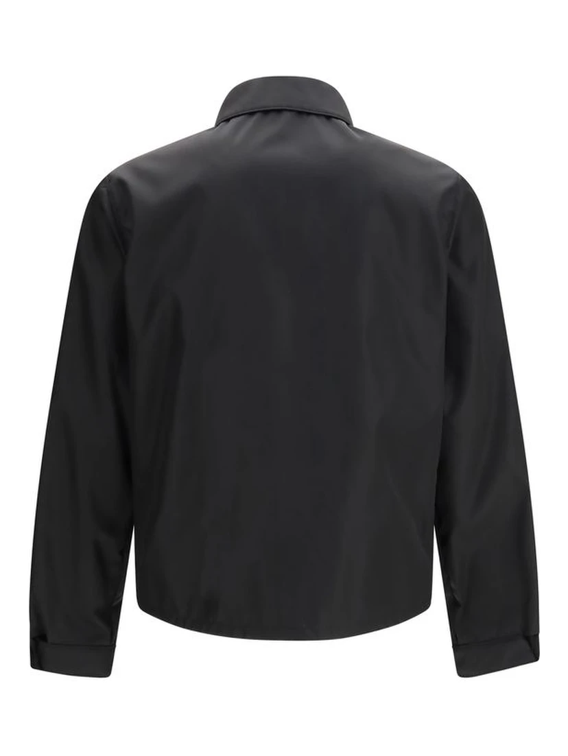 Black Recycled Polyamide Full-Length Jacket