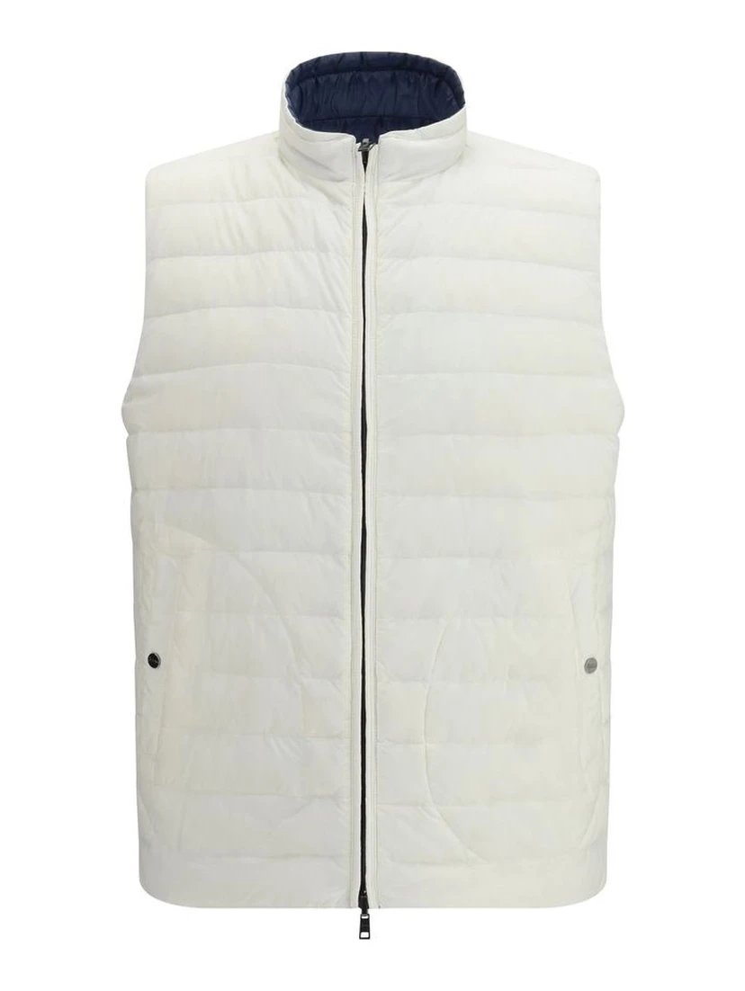 White Polyamide Sleveless Jacket