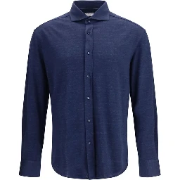 Blue Linen Dress Shirt