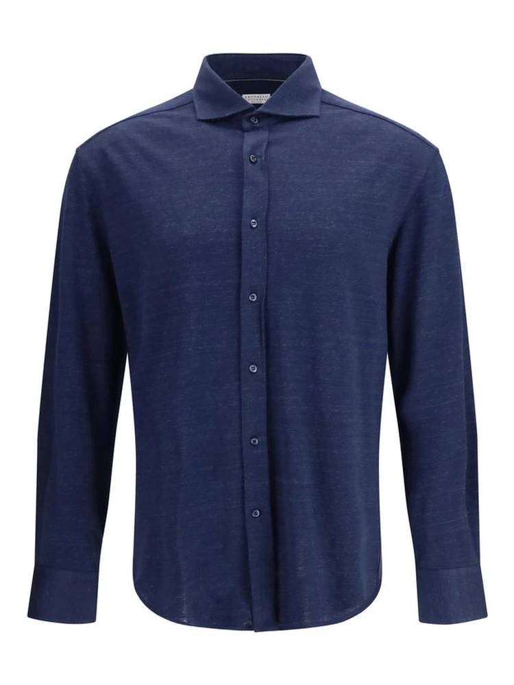Blue Linen Dress Shirt