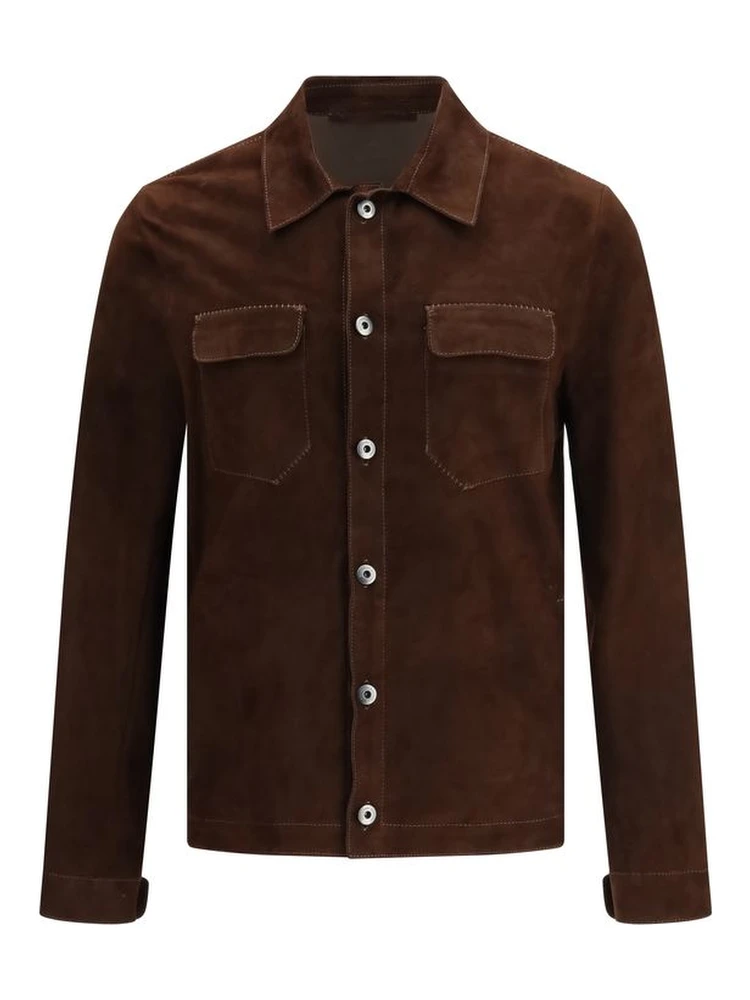 Brown Calf Leather Bos Taurus Bomber