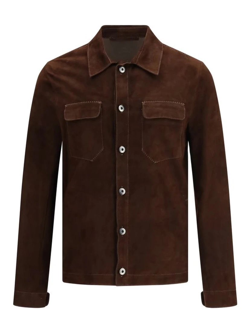 Brown Calf Leather Bos Taurus Bomber