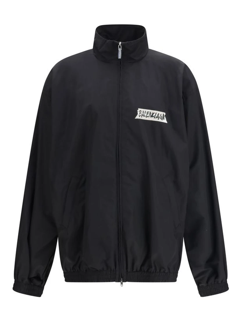 Black Cotton Shell Jacket