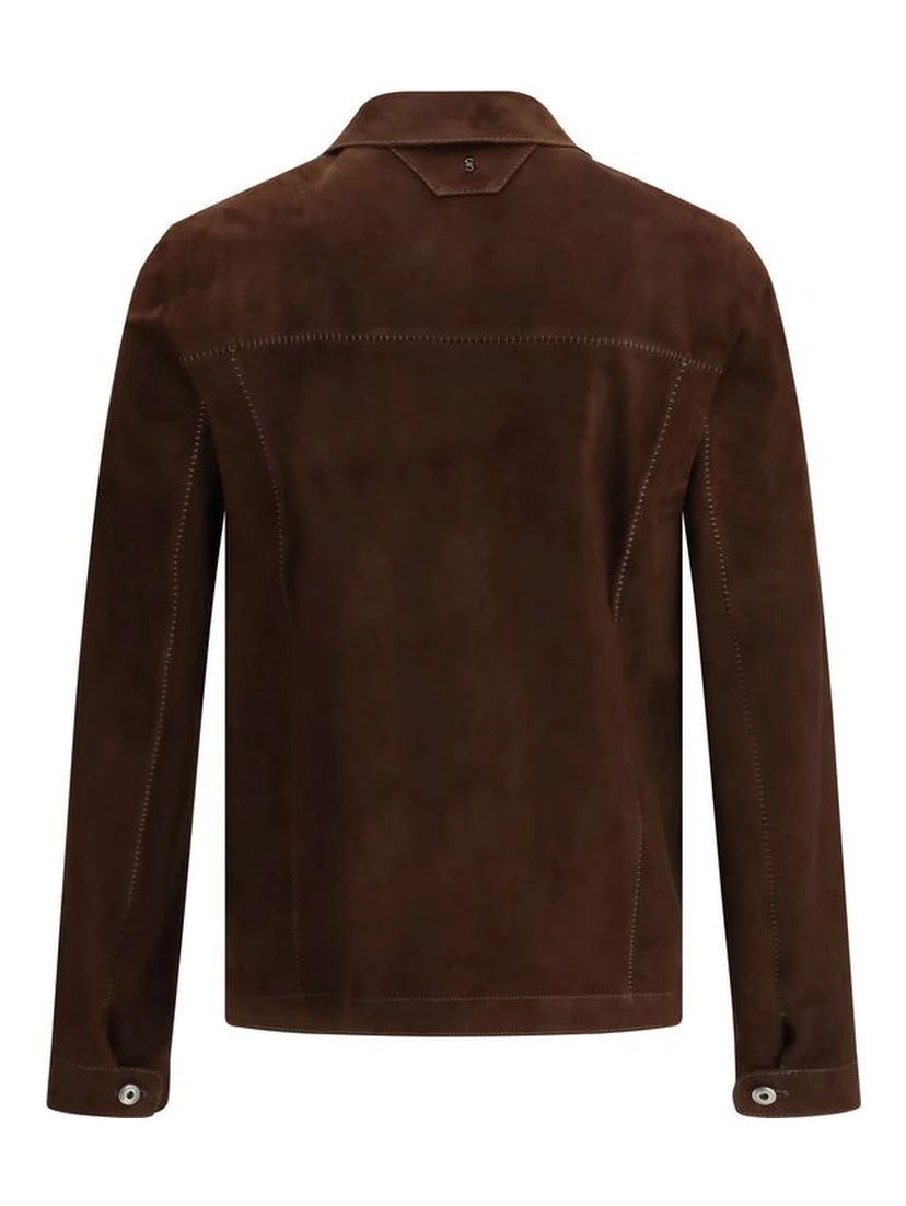 Brown Calf Leather Bos Taurus Bomber