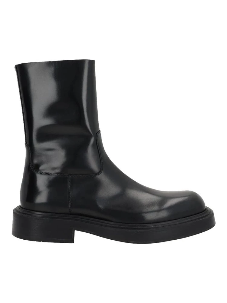 Black Calfskin Ankle Boots