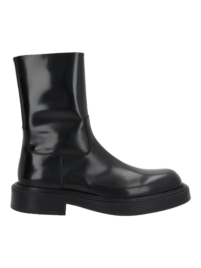 Black Calfskin Ankle Boots