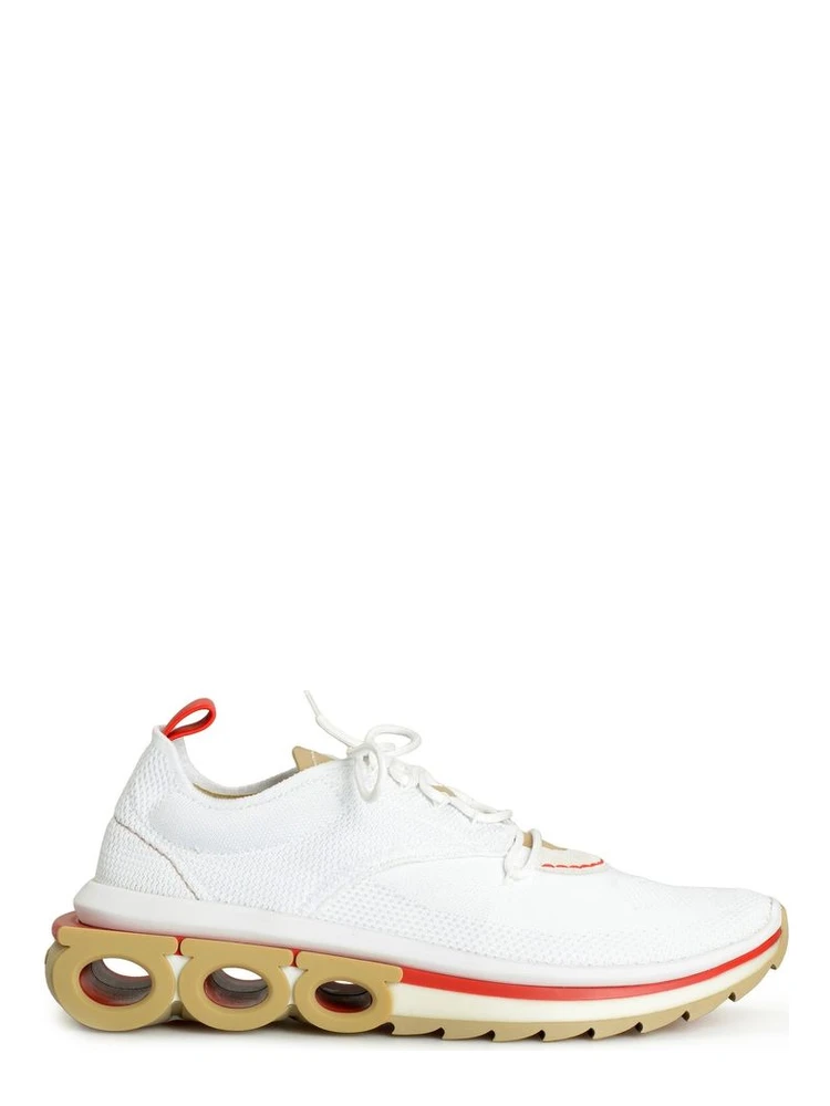 White Fabric Athletic Sneakers