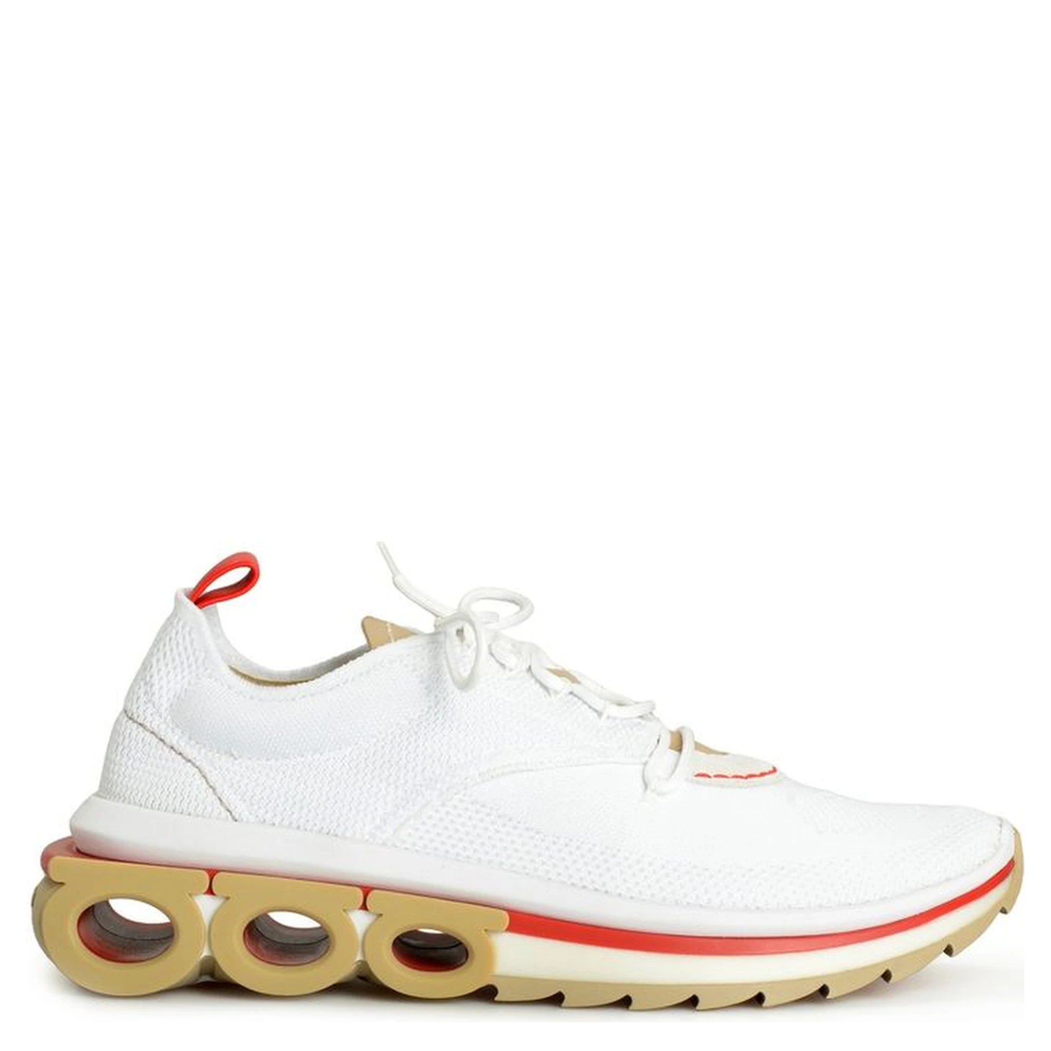 White Fabric Athletic Sneakers