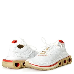White Fabric Athletic Sneakers