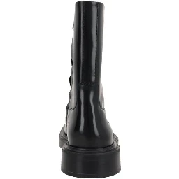 Black Calfskin Ankle Boots