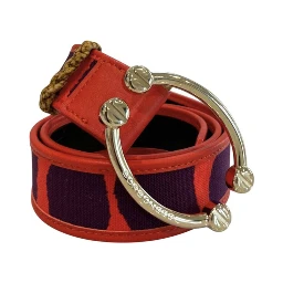 Orange Leather Women Belt