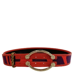 Orange Leather Women Belt