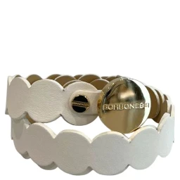 White Genuine Leather Women Belt