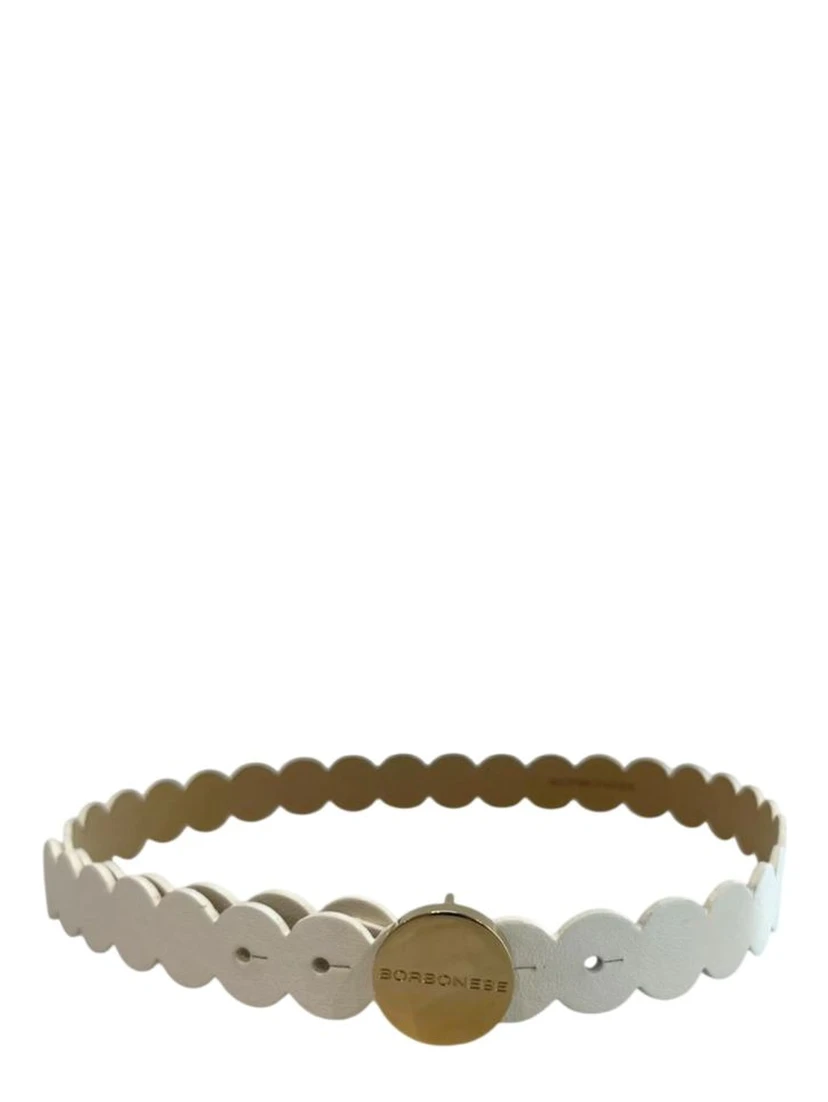 White Genuine Leather Women Belt