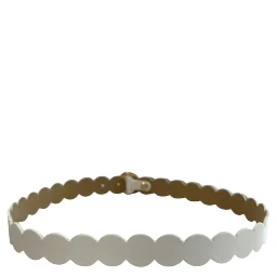 White Genuine Leather Women Belt