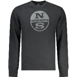 Black Cotton Men Sweatshirt