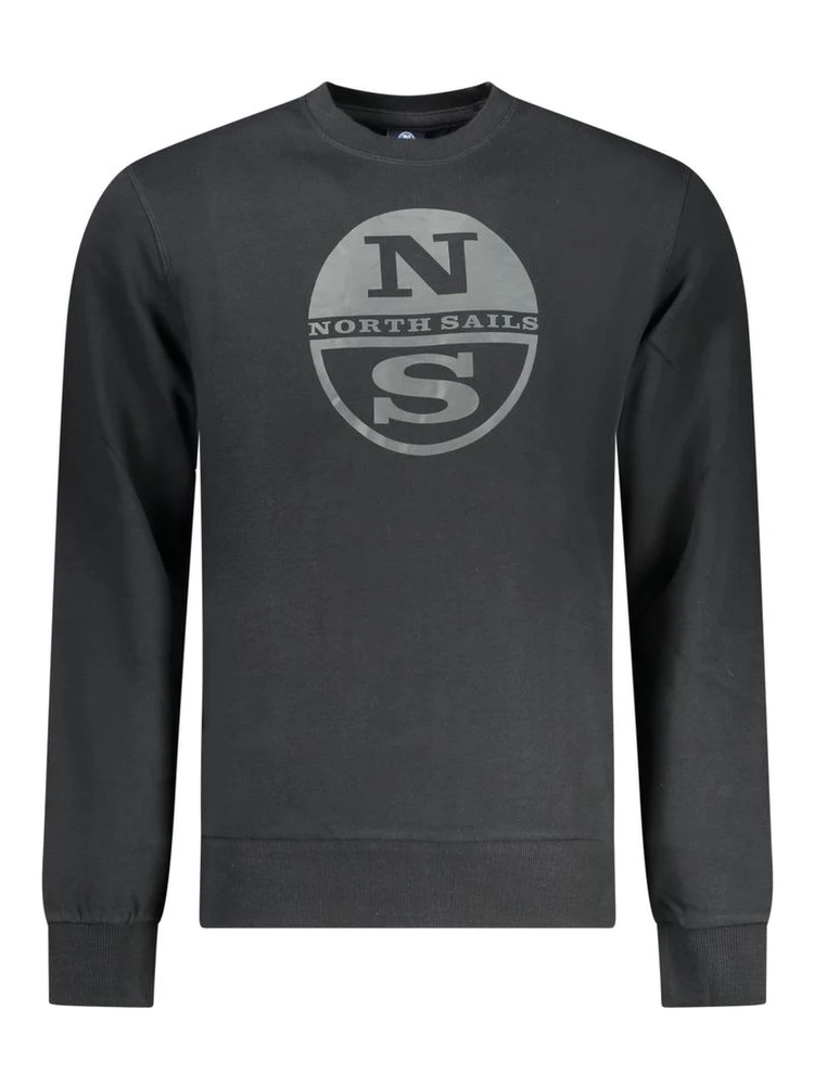 Black Cotton Men Sweatshirt