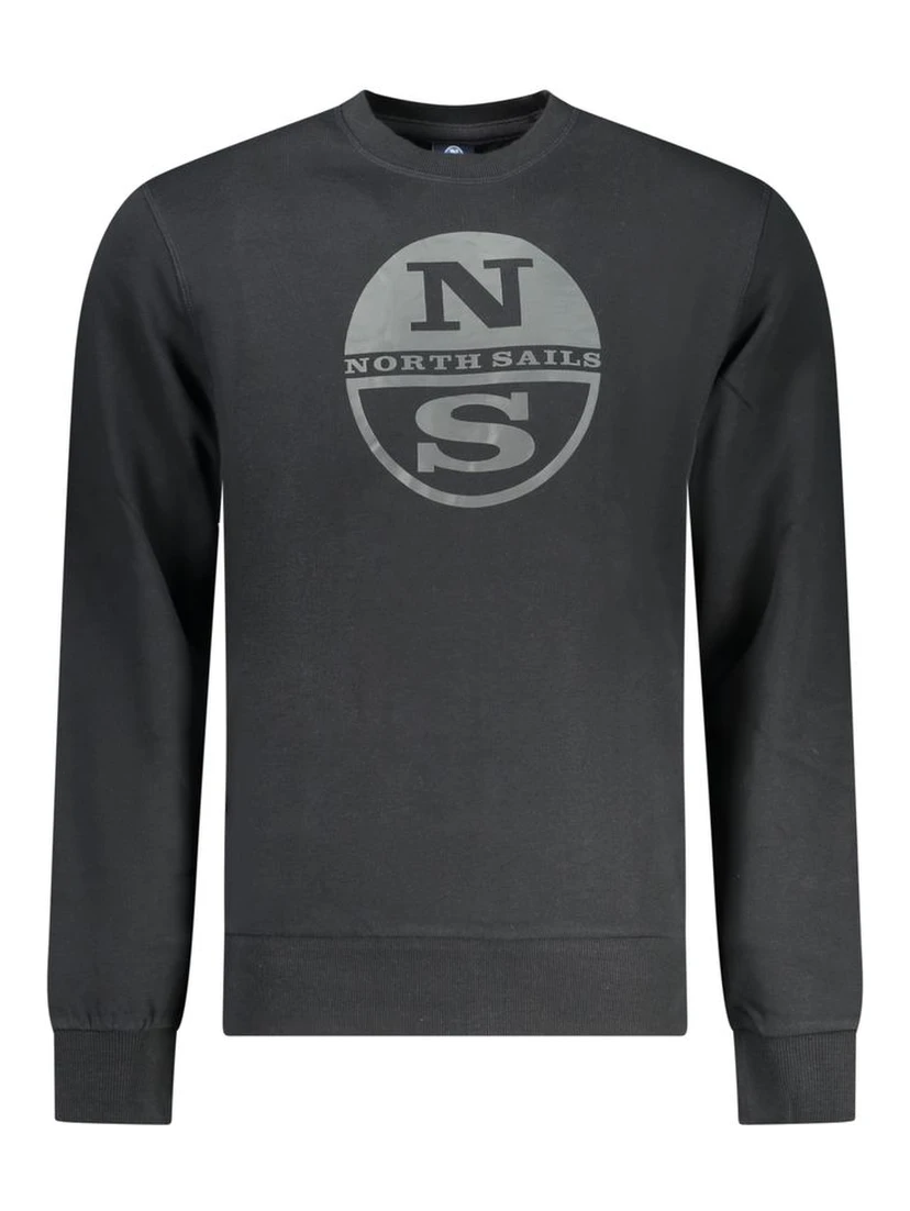 Black Cotton Men Sweatshirt