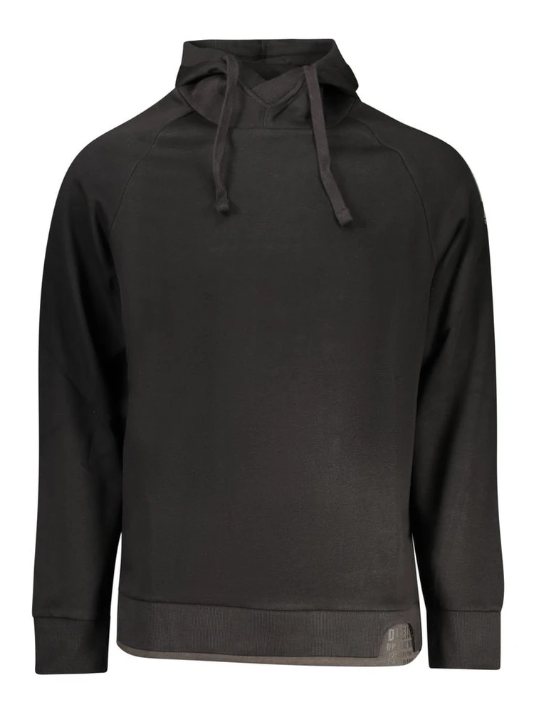 Black Cotton Men Sweatshirt