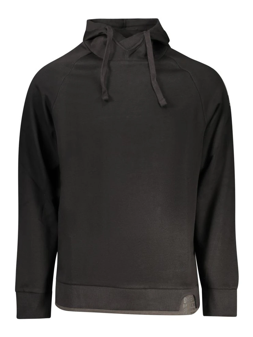 Black Cotton Men Sweatshirt