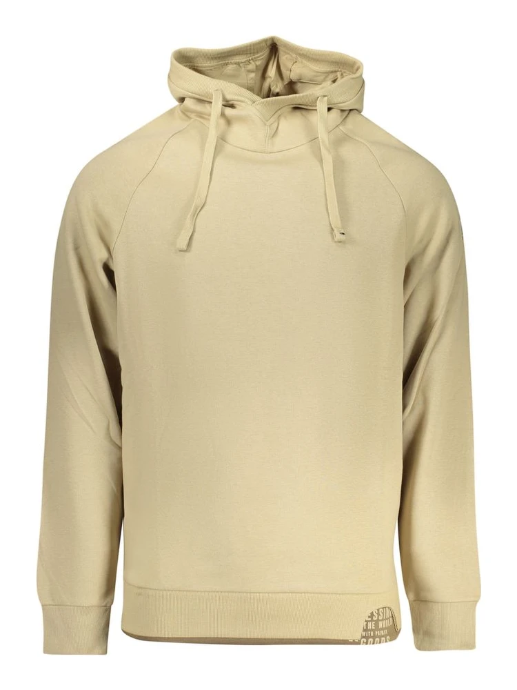 Beige Cotton Men Sweatshirt