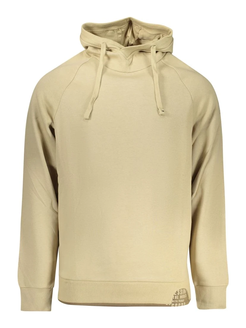 Beige Cotton Men Sweatshirt