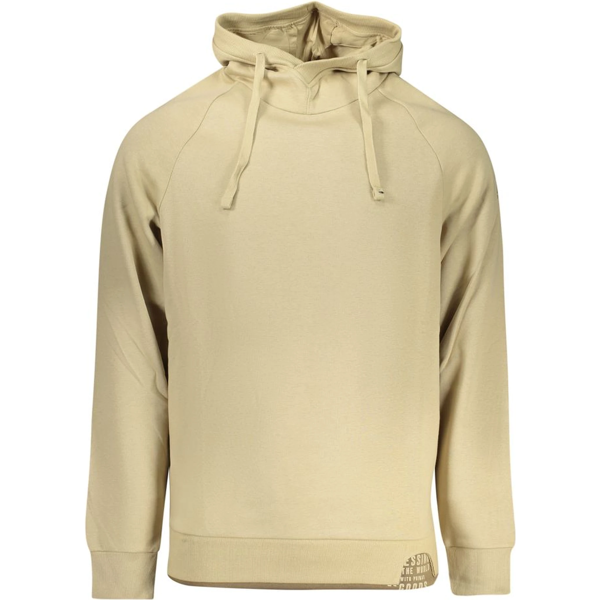 Beige Cotton Men Sweatshirt