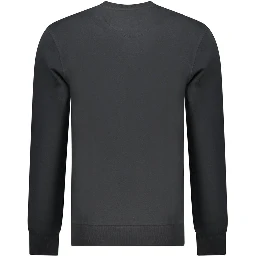 Black Cotton Men Sweatshirt