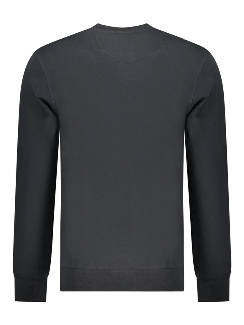 Black Cotton Men Sweatshirt