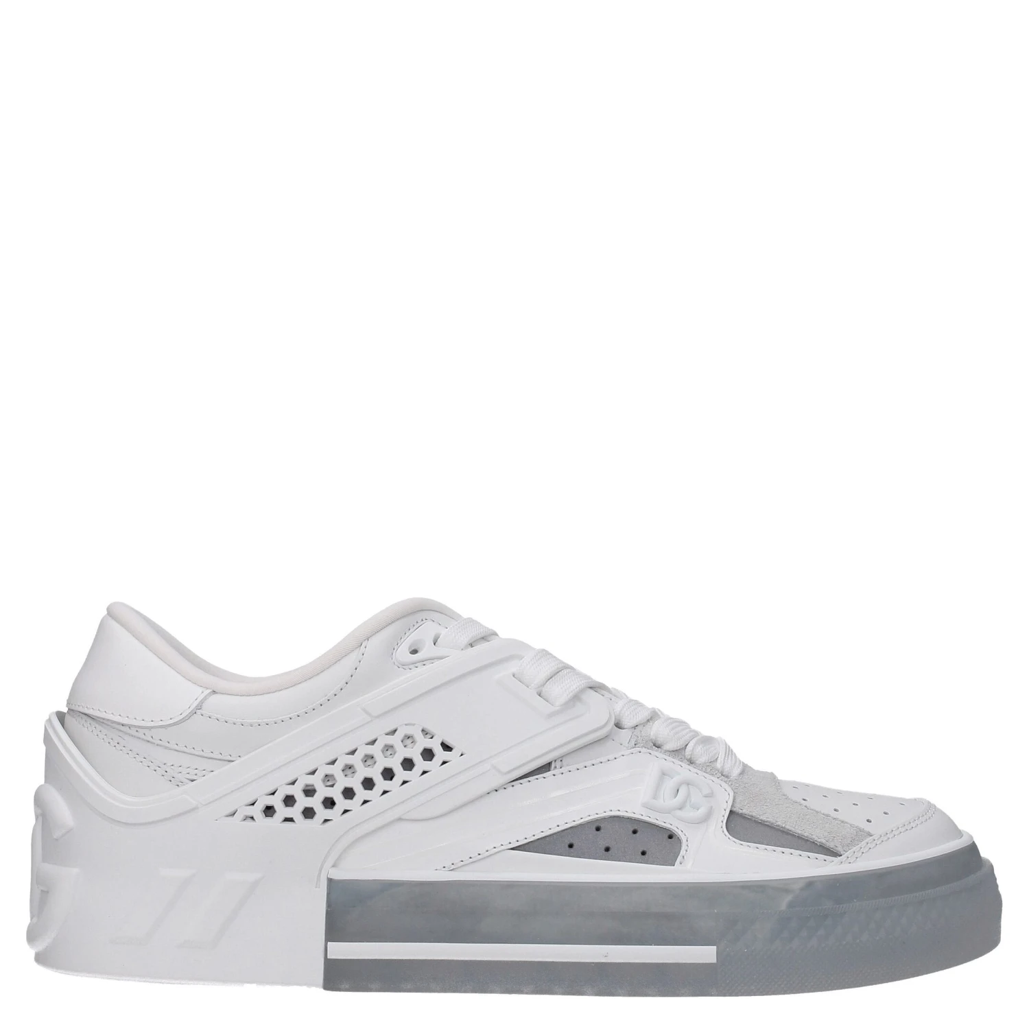White Leather Low Top Sneakers