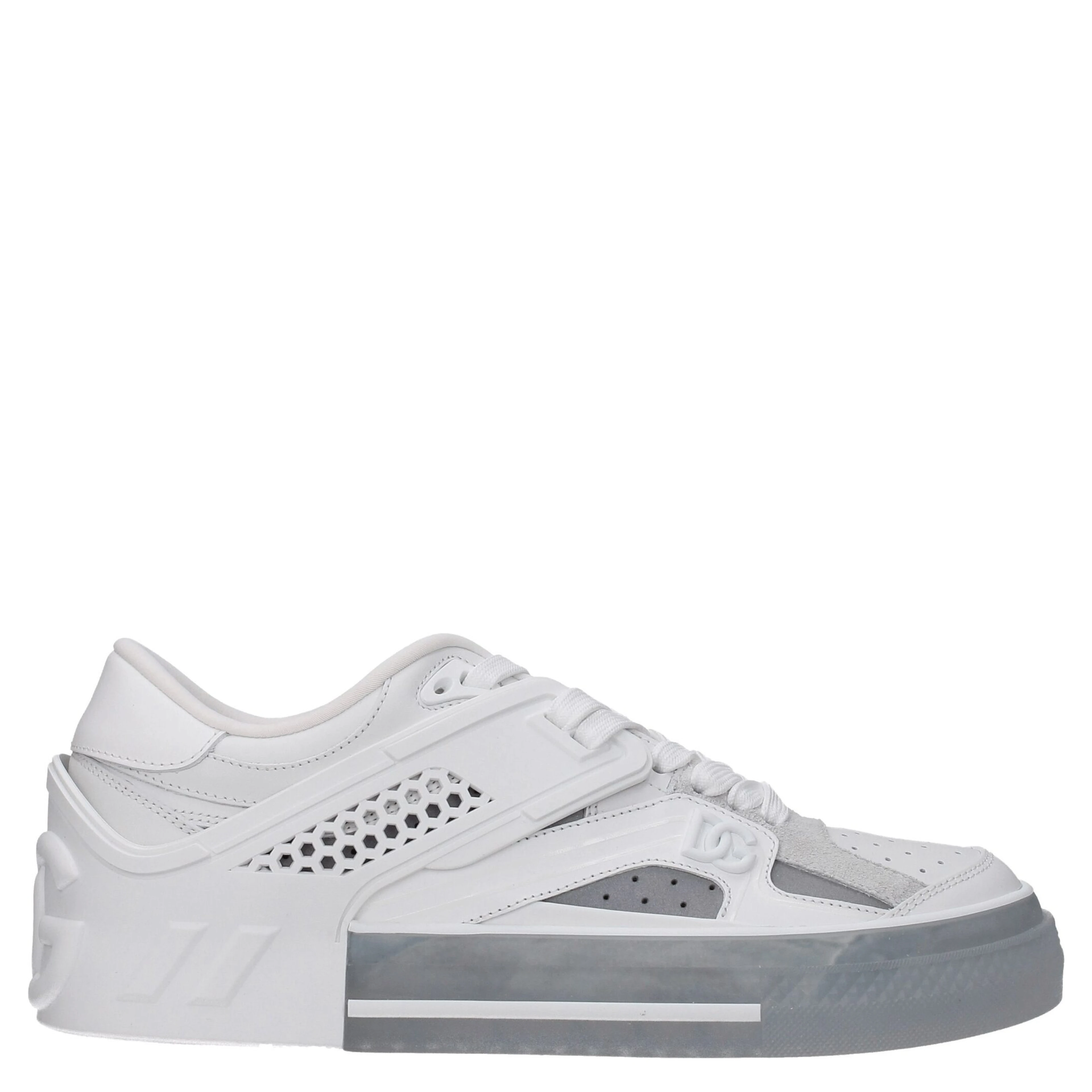White Leather Low Top Sneakers